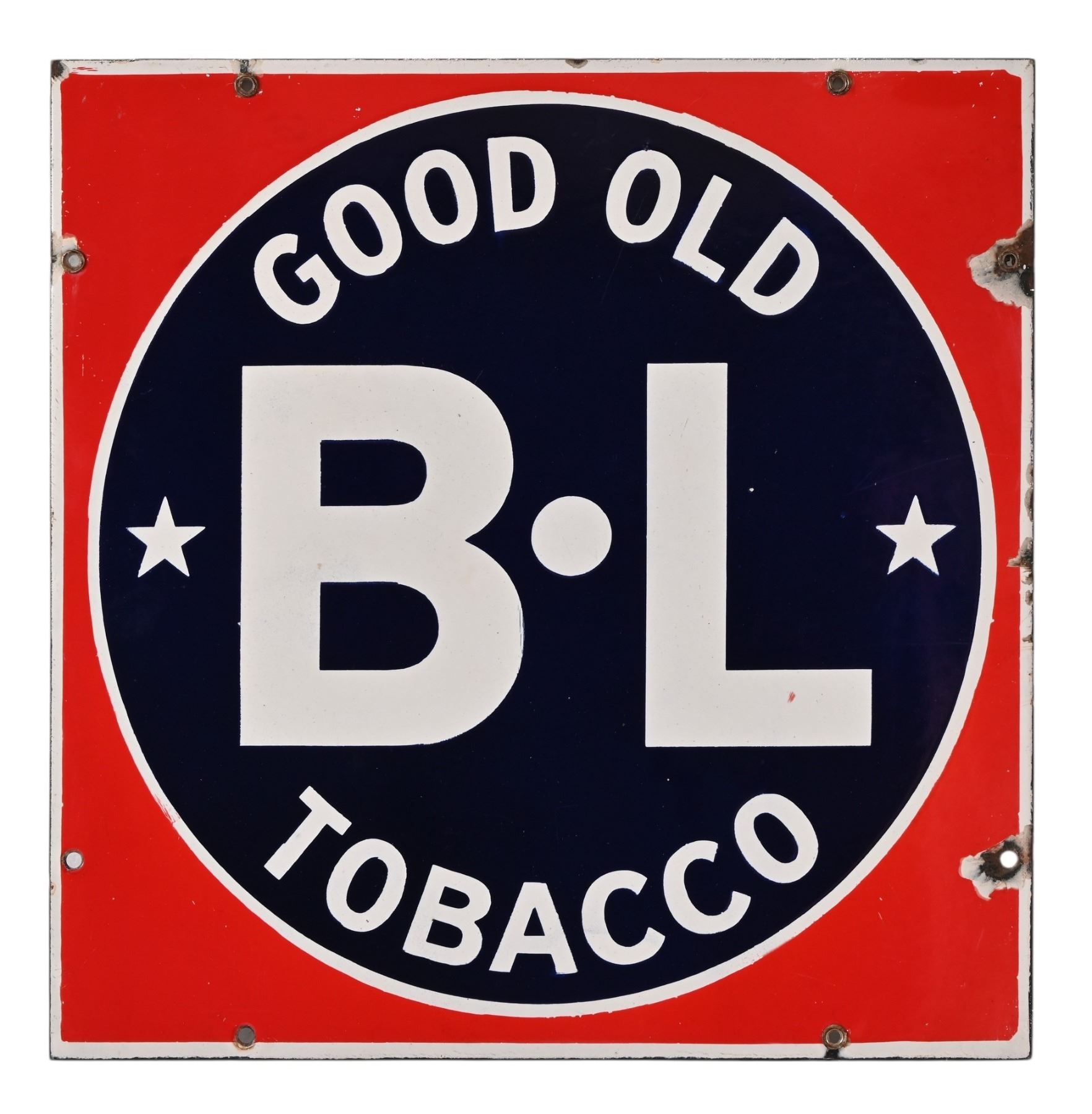 B-L Tobacco Porcelain Advertising Sign