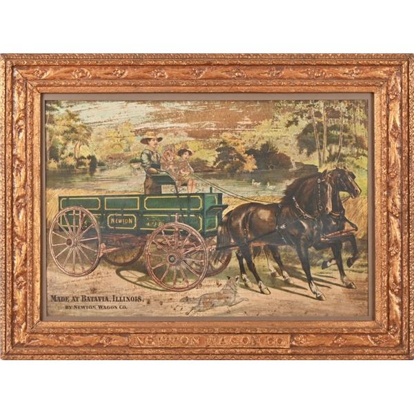 Newton Wagon Co. Original Framed Advertisement
