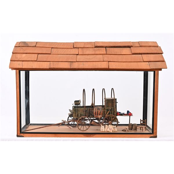 Wooden Chuck Wagon Scale Model Display