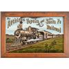Image 1 : Santa Fe Railroad Reverse Glass Pearl Inlay Sign