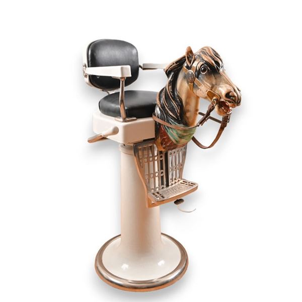 Antique Theo A. Kochs Child Horsehead Barber Chair