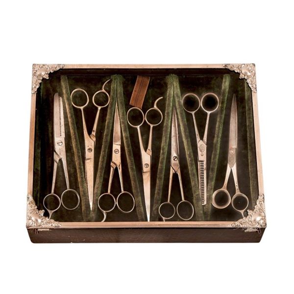 Barber Scissor Display With Scissors