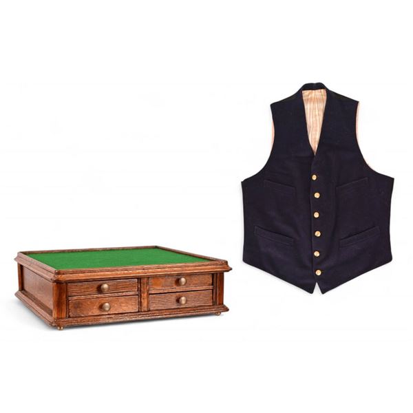 Antique Saloon Bartender Vest & Tool Cabinet