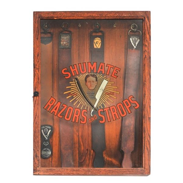 Shumate Razors and Strops Wall Display with Strops