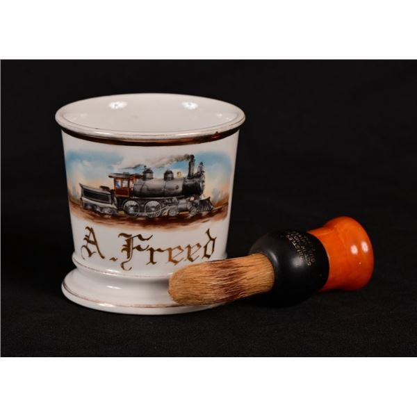 Antique Occupational Shaving Mug With Brush
