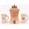 Image 1 : Hires Root Beer Porcelain Syrup Dispenser and Mugs