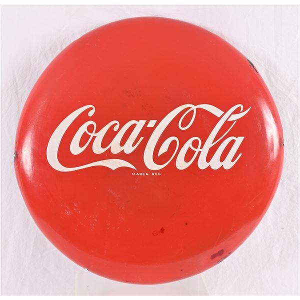 Coca-Cola Porcelain Button Sign