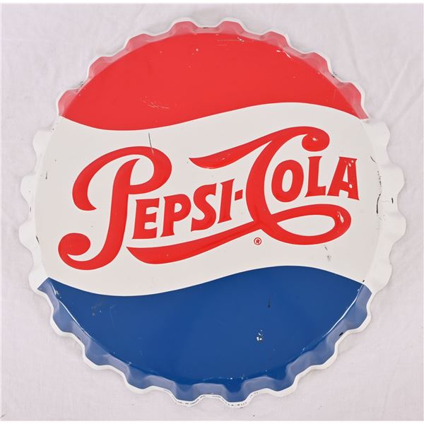 Pepsi Cola Bottle Cap Advertising Sign