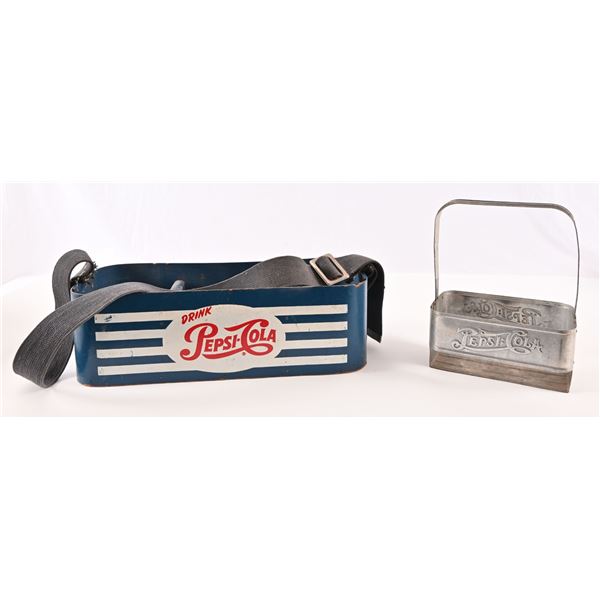 Pepsi Cola Masonite and Aluminum Vintage Carriers