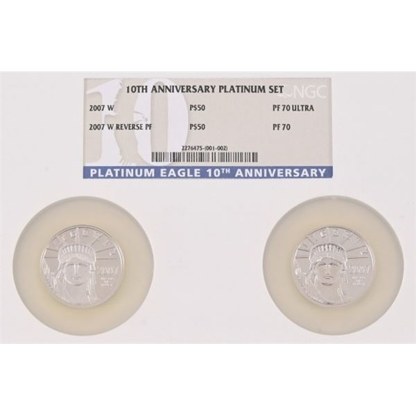 2007 10th Anniversary Platinum $50 Coin Set