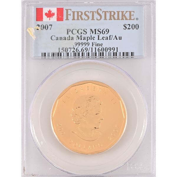 2007 Canada Maple Leaf $200 Gold Coin PCGS MS69