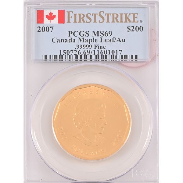 2007 Canada Maple Leaf $200 Gold Coin PCGS MS69