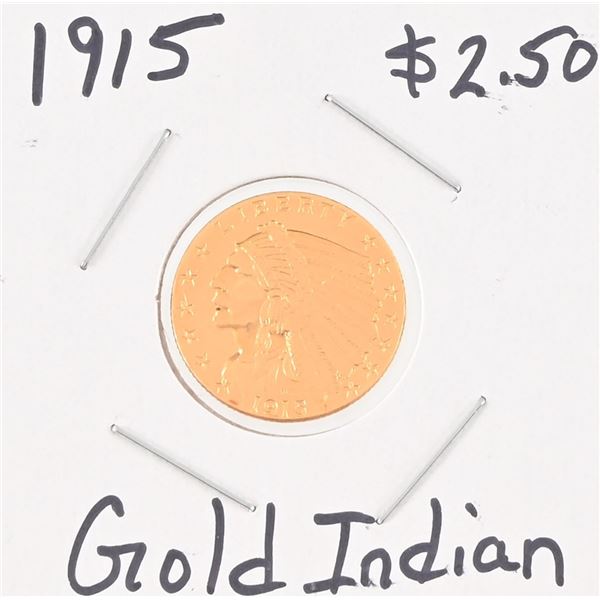 1915 Indian $2.50 Gold Coin