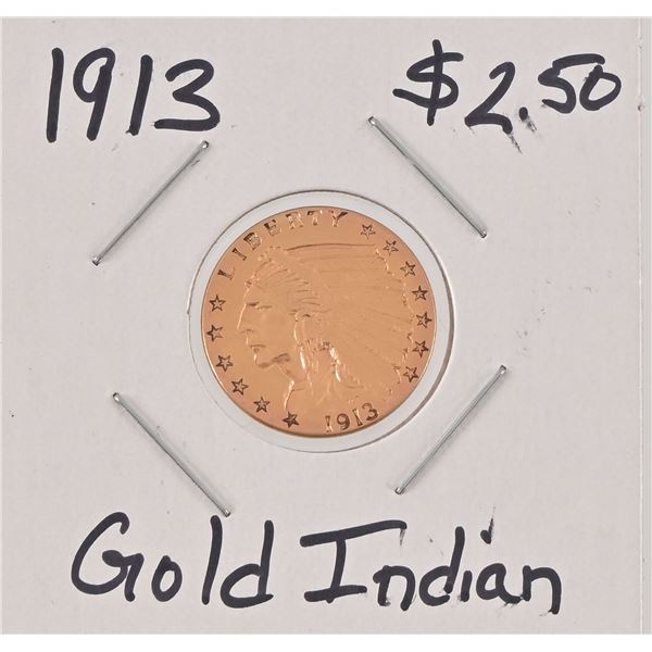 1913 Indian $2.50 Gold Coin