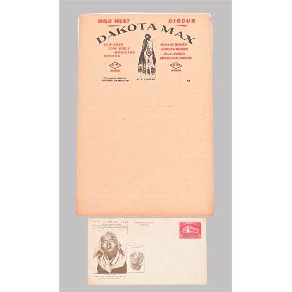 Dakota Max Wild West Circus Letterhead & Envelope