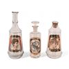 Image 1 : Three Assorted Label Under Glass Barber Bottles