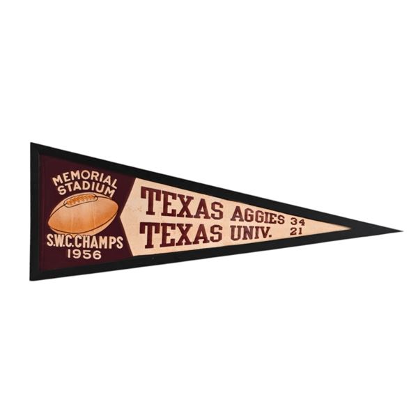 Texas A&M vs. Texas University 1956 Pennant