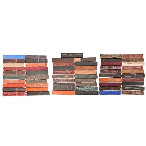 Collection Of 59 Vintage Straight Razor Boxes