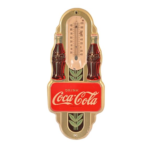 Coca-Cola Advertising Tin Thermometer c.1941
