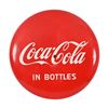 Image 1 : Coca-Cola Large 36" Porcelain Button Sign