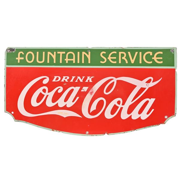 Coca-Cola "Fountain Service" Porcelain Sign c.1934