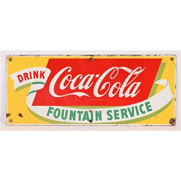 Coca-Cola "Fountain Service" Porcelain Sign