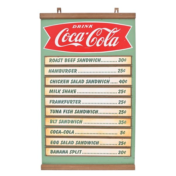 Coca-Cola Fishtail Menu Board Sign
