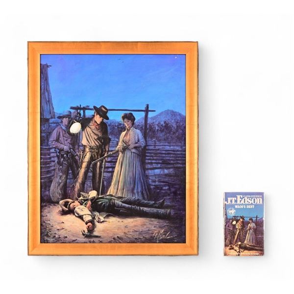 "Waco's Debt" Guy Deel Original Pulp Illustration