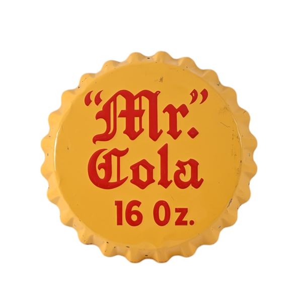 Mr. Cola Vintage Tin Bottle Cap Sign