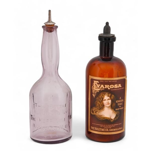 2 Antique Tonic Barber Bottles