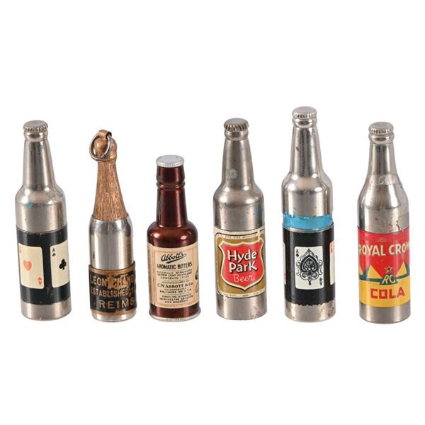 Antique Miniature Bottle Advertising Lighters