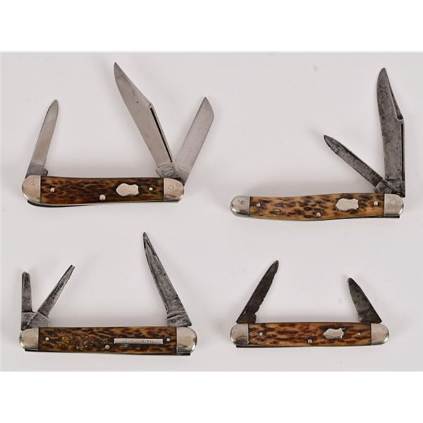 Collection of (4) Stag Handle Jack Knives
