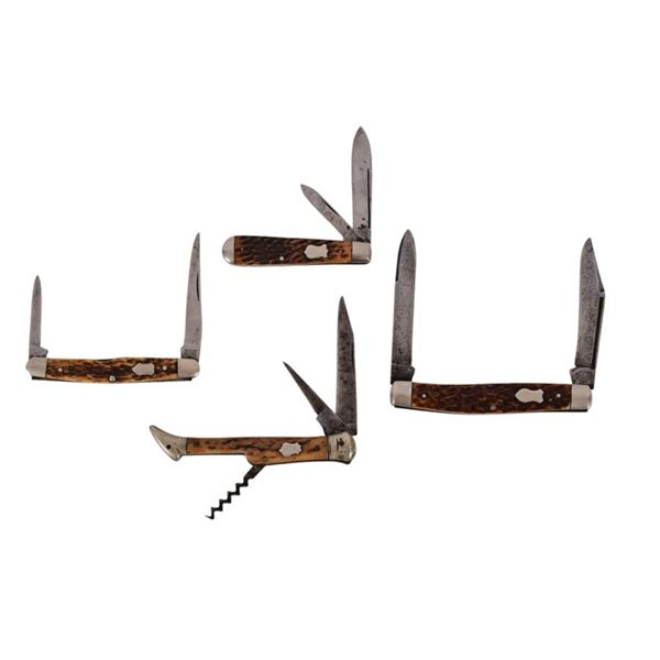 Collection of (4) Stag Handle Jack Knives