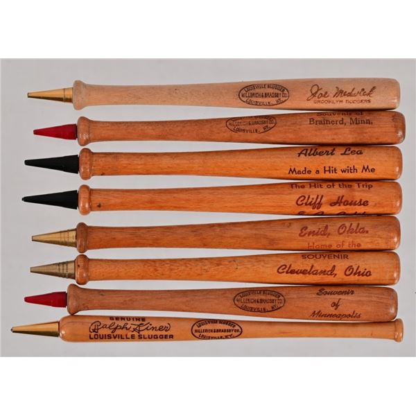 Eight Vintage Louisville Slugger Novelty Pencils