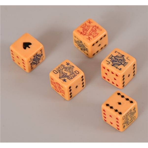 120 Year Old Poker Dice Set of Five