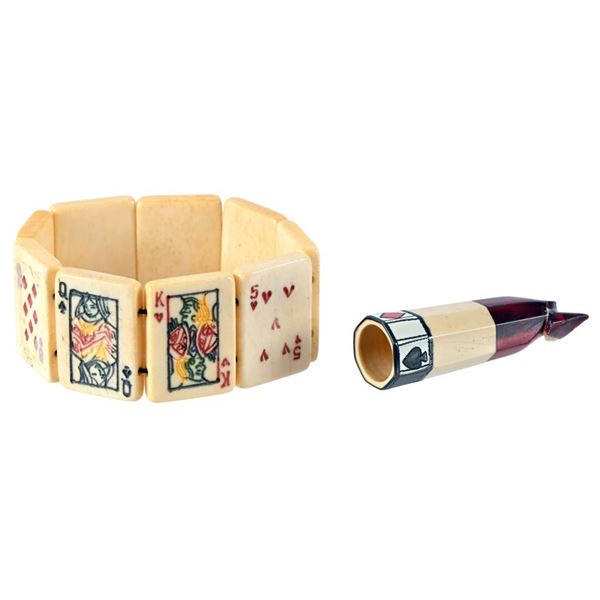 Playing Card Bakelite Bracelet & Pipe Part