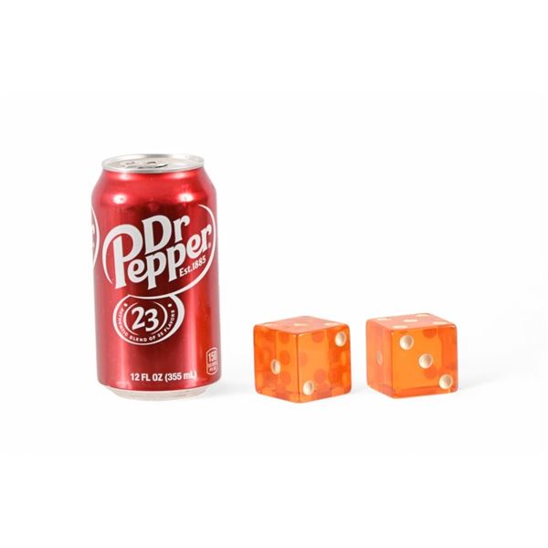 Pair of Large 1 1/2" Translucent Amber Dice
