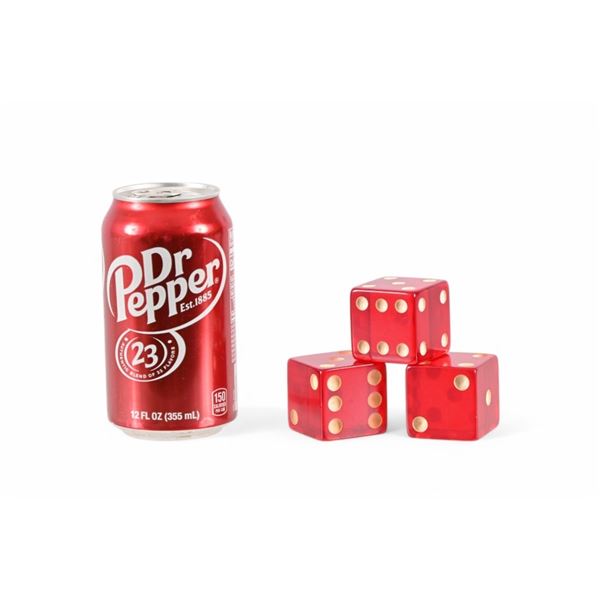 Three Oversize 1-1/2" Translucent Red Dice