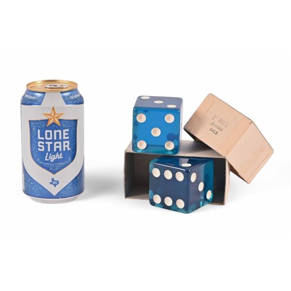 Pair of Jumbo 2" Translucent Blue Dice