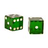 Image 2 : Pair of Jumbo 2" Translucent Green Dice