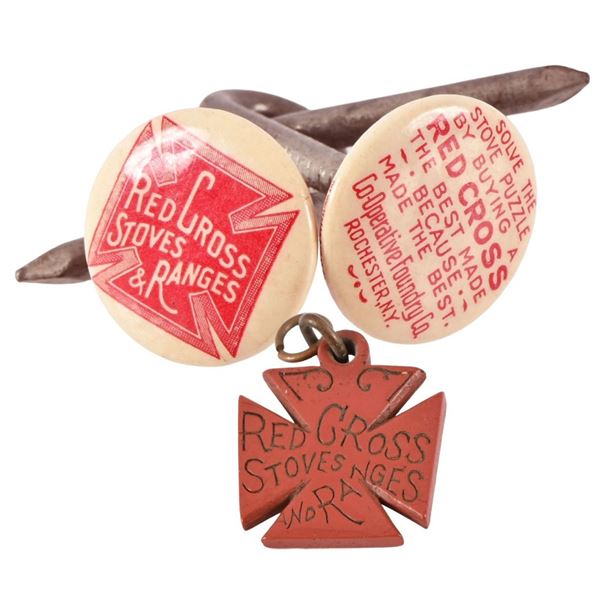 Two Antique Red Cross Stove & Range Advertisements