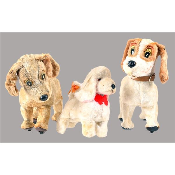 Collection of (3) Vintage Mechanical Toy Dogs