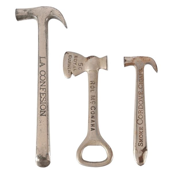 Three Vintage Advertising Cigar Box Openers