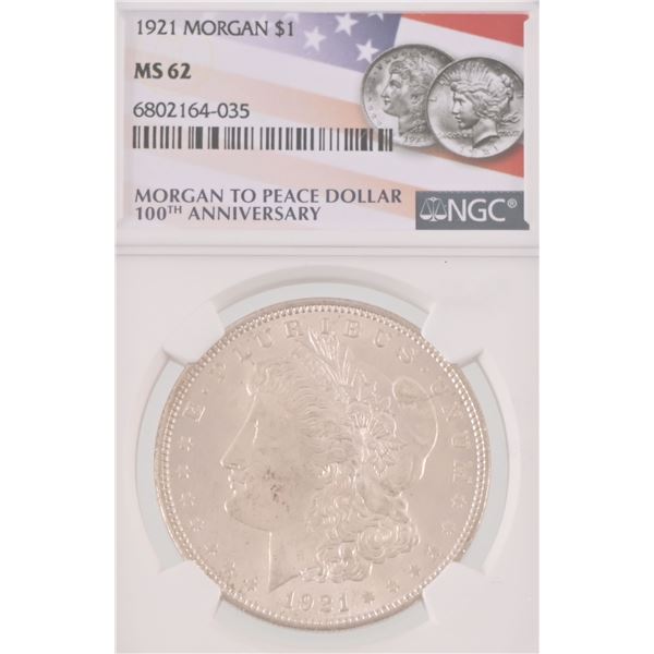 1921 Morgan Silver Dollar NGC MS65