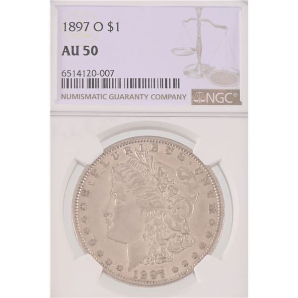 1897-O Morgan Silver Dollar NGC AU50