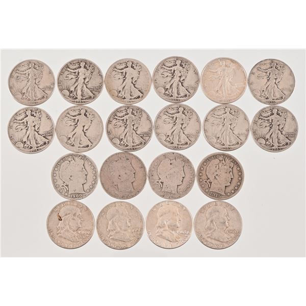 (20) Walker /Franklin /Barber Silver Half Dollars