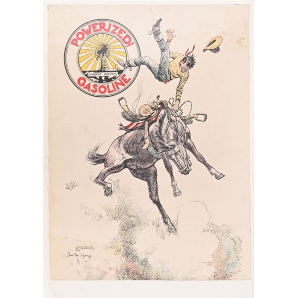 Vintage Sunburst Refining Powerized Gasoline Sign