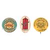 Image 1 : Three Antique Advertising Celluloid Pin Backs
