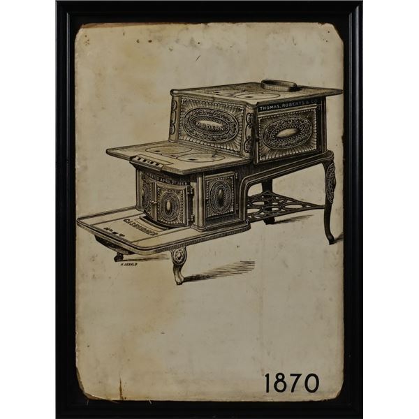 1870 Thomas, Roberts & Co Stove Framed Ad
