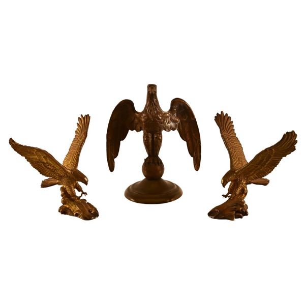 Collection of Three Brass Eagle Finials